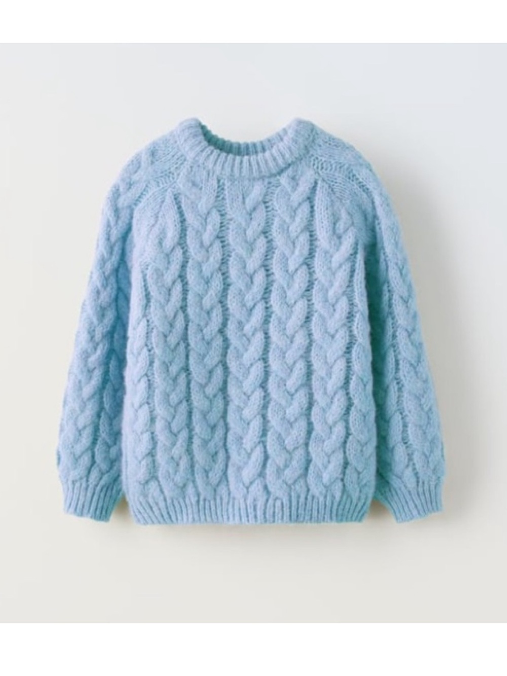 ✨ ZARA CABLE KNIT baby blue SWEATER size L